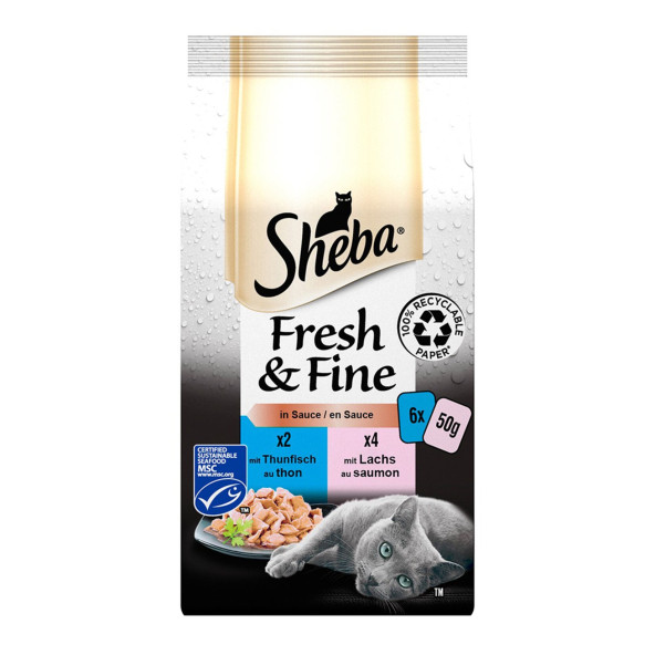 Sheba Fresh & Fine Balık Seçkisi Yaş Mama 300 G (6x50G)