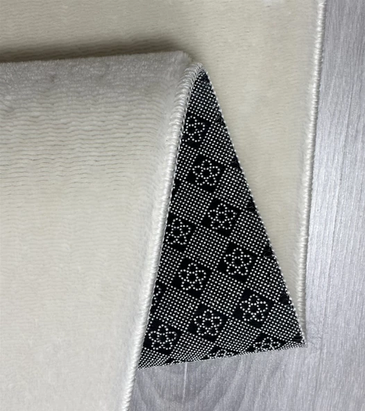 Dekoratif Puffy Peluş Yumuşak Yıkanabilir Kaymaz Taban Kesme Halı Yolluk Krem - 4