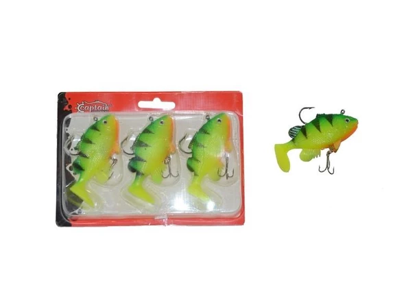 Captain 3563 Orient Soft 9cm Levrek Silikonu 3'lü Set Suni Balık - 3