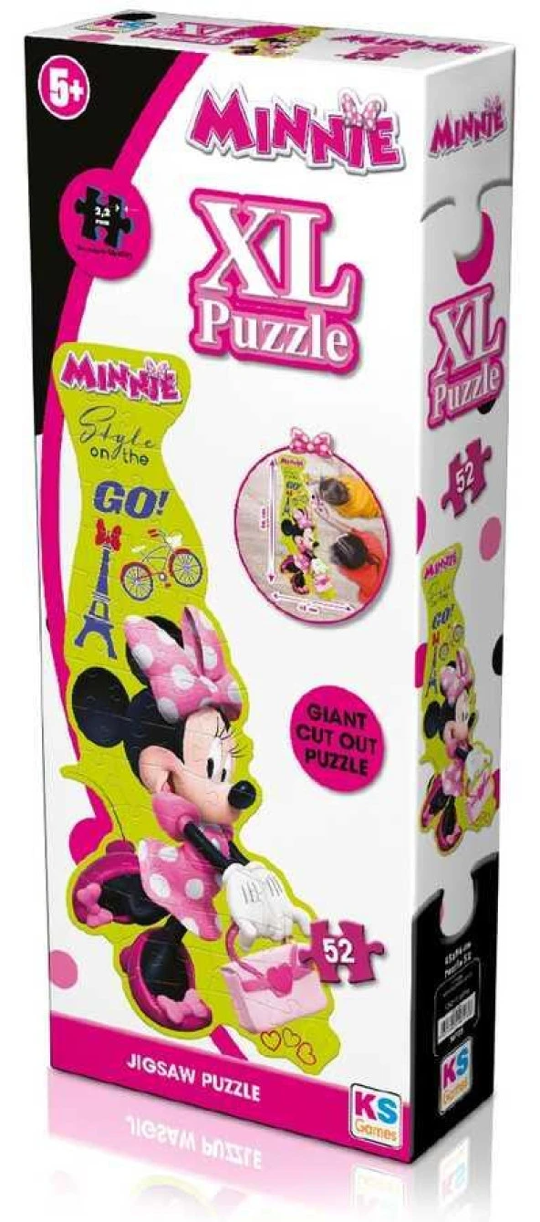 KS Puzzle 52 Parça Minnie Mouse XL Çerçevesiz Puzzle