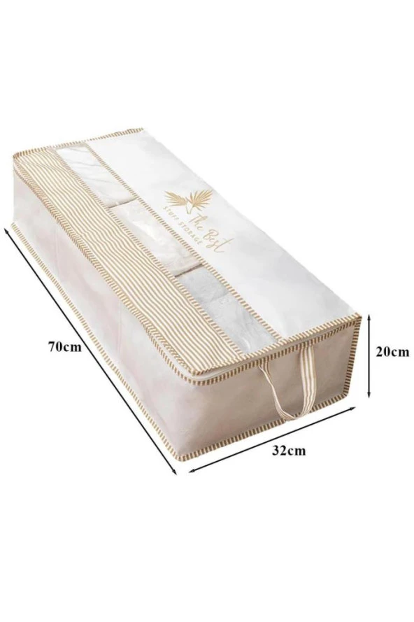 Flosoft 2 Adet Pencereli Baza Hurç, Baza Altı Dolap İçi 3 Bölmeli Düzenleyici Saklama Hurç 2’li Set - 5