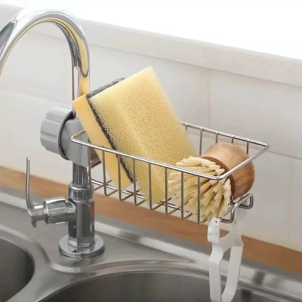Sunup Ayarlanabilir Kurulum İstemeyen Mutfak Ve Banyo Organizer Tek Kat Demir Raf Paslanmaz Çelik - 3
