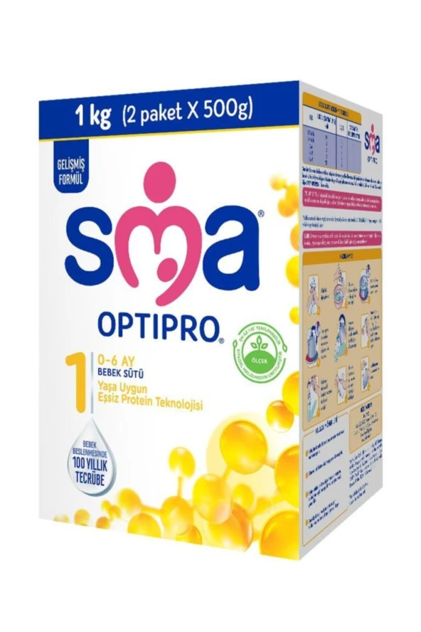 SMA Optipro 1 Probiyotik Bebek Sütü 1000 gr 2 Adet