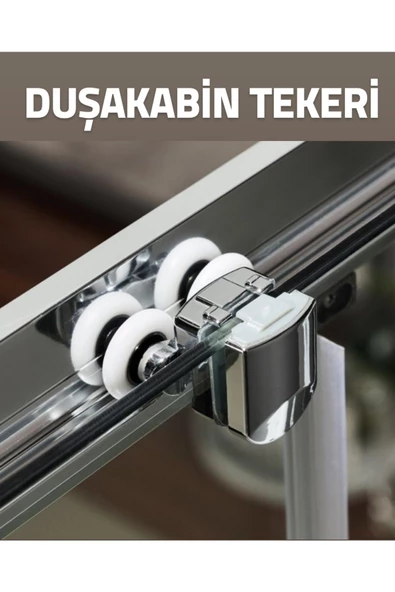 DUŞAKABİN TEKERLEĞİ KROM KAPLAMA CAM DUŞAKABİN İÇİN ÇİFT TEKERLEKLİ ** 2 PARÇA