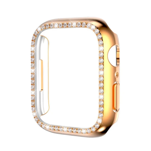 Vendas Apple Watch 7 41mm Fashion Taş Tasarımlı Watch Gard Sert PC Koruyucu