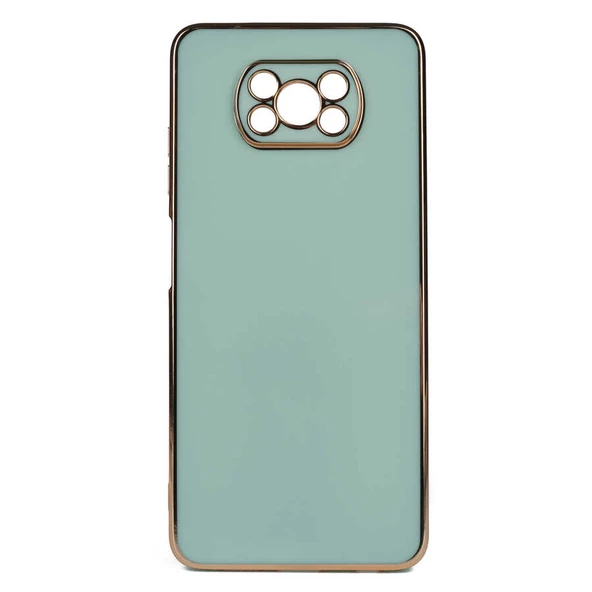 Vendas Xiaomi Poco X3 Bars Serisi Pastel Renkli Kenarları Altın Sarısı Tasarımlı Silikon Kılıf