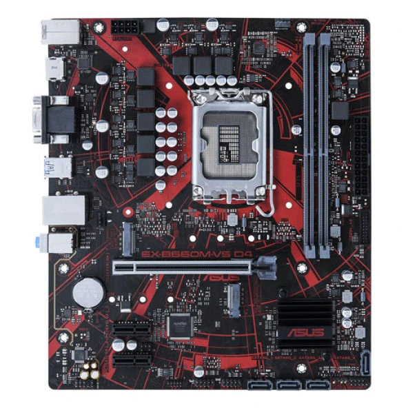 ASUS EX-B660M-V5 D4 INTEL B660 LGA1700 DDR4 5333 HDMI VGA ÇIFT M2 USB3.2 MATX  5X PROTECTION III  ICAFE LABS SERTIFIKALI