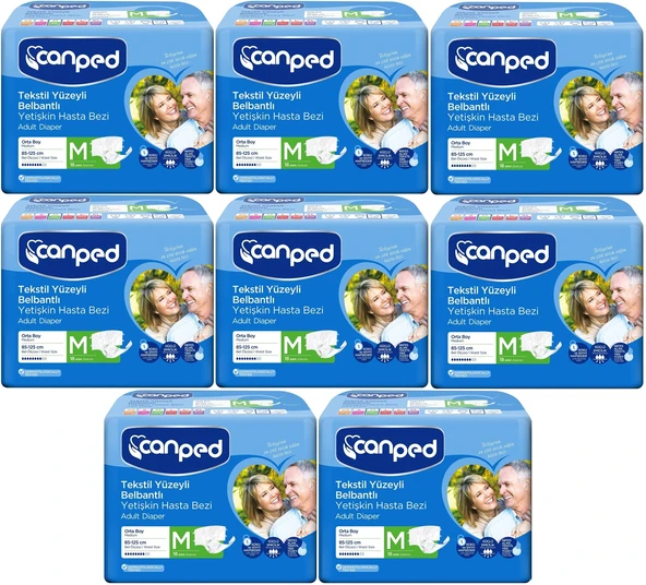 Canped Hasta Bezi Yetişkin Bel Bantlı Tekstil Yüzey M - Orta - Medium 144 (8PK*18) ürün görseli 1