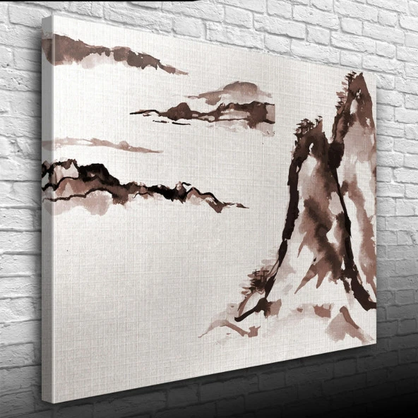 Karla Kaplı Kayalıklar Yağlıboya Kanvas Tablo 50 x 70