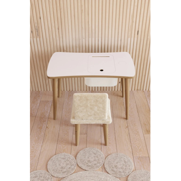 Yüceer Home Montessori Çocuk Oyun Aktivite Masası Welsoft Kumaşlı Oturma Sandalye Takımı - 2