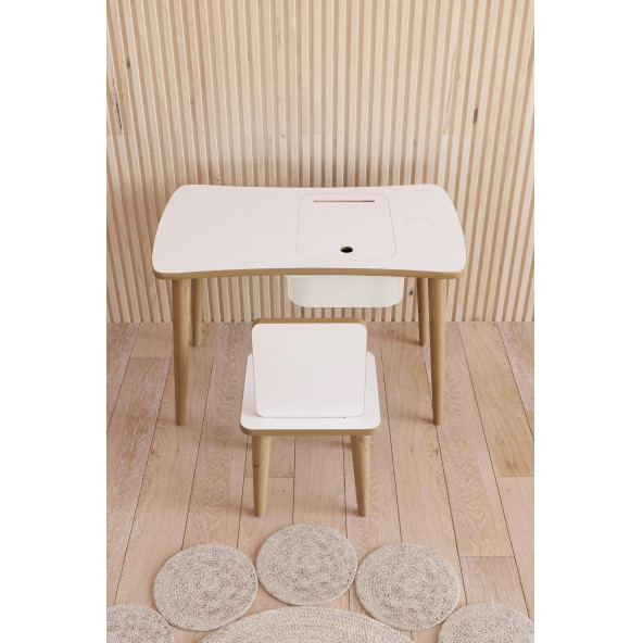 Yüceer Home Montessori Çocuk Masa Sandalye Aktivite Masası Çalışma Masası Sandalye Takımı - 2