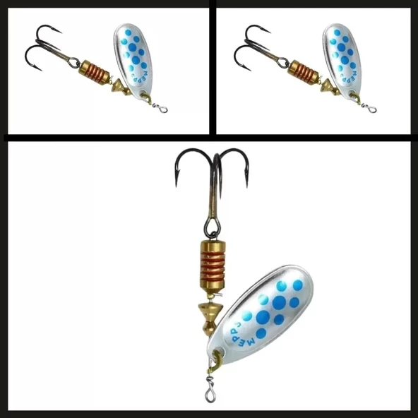 Uyguna-Yakala No:0 Comet Gümüş/mavi Noktalı-ÖKŞ.002 - Resim 2