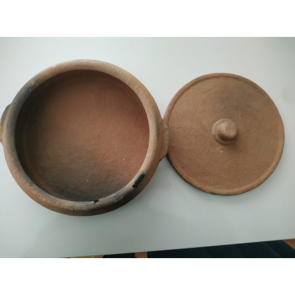 30 cm kapaklı tava özel retim toprak güveç (çömlek) - 4
