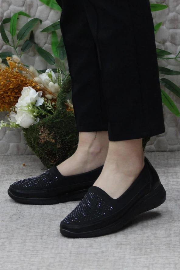 Fort Gnd 1964 Siyah Hafif Rahat Esnek Taban Şık Kadın Günlük Ayakkabı - Resim 3