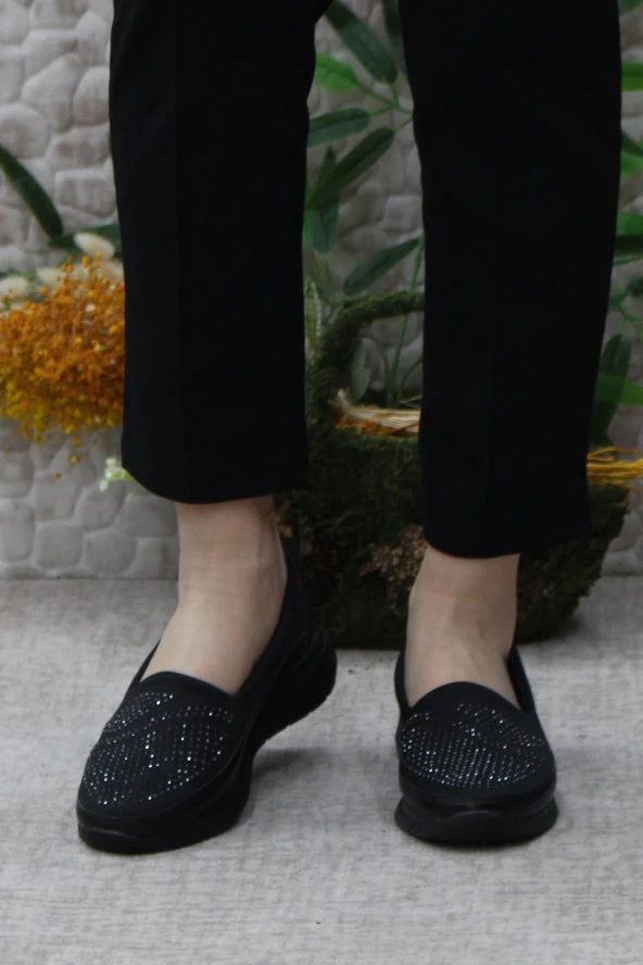 Fort Gnd 1964 Siyah Hafif Rahat Esnek Taban Şık Kadın Günlük Ayakkabı - Resim 4