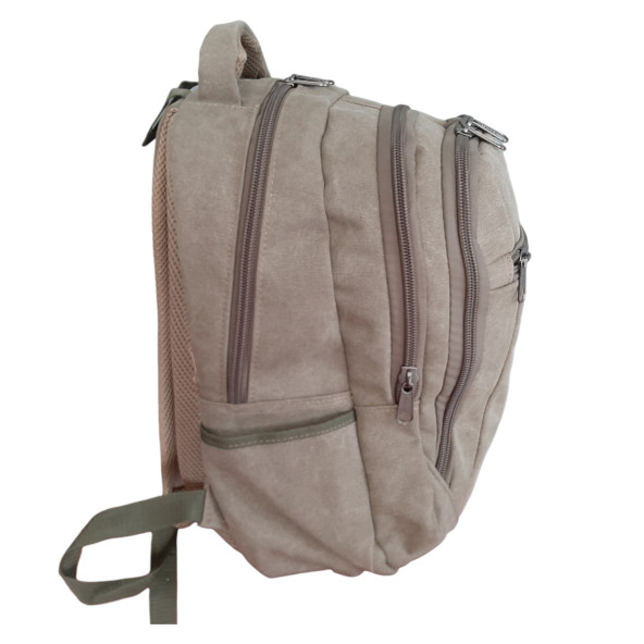 Escape 307 Uni Sırt Çantası Kanvas Kumaş Laptop Bölmeli Outdoor (Haki) - 3