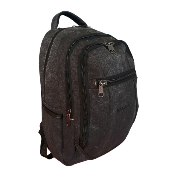 Escape 307 Uni Sırt Çantası Kanvas Kumaş Laptop Bölmeli Outdoor (Koyu Antrasit) - 2