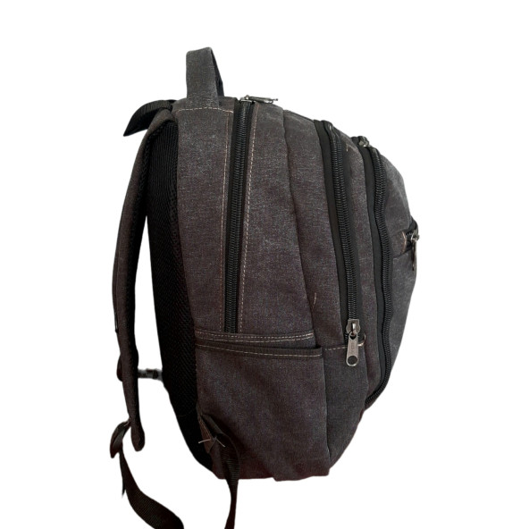 Escape 307 Uni Sırt Çantası Kanvas Kumaş Laptop Bölmeli Outdoor (Koyu Antrasit) - 3