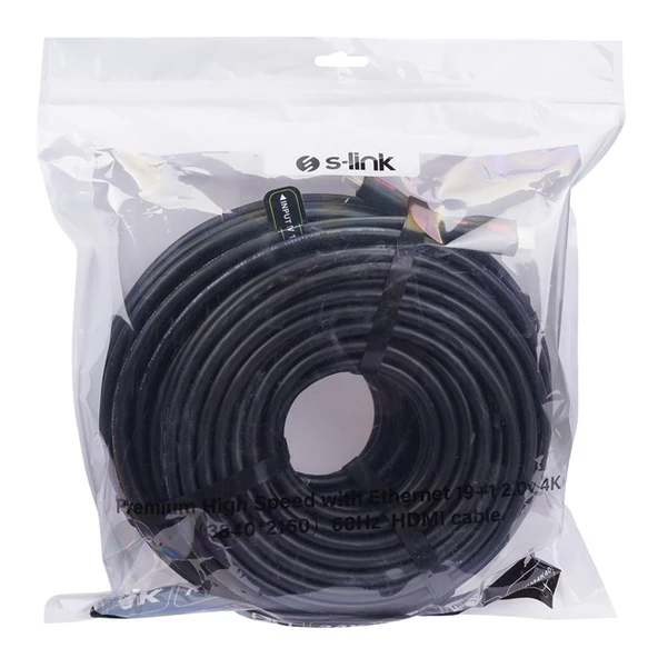 S-link HDMI Kablo Siyah (15m) 4K - 3