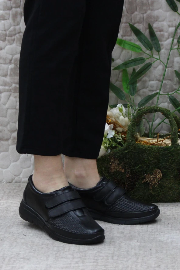 Fort Gnd 42213 Siyah Cırtlı Hafif Rahat Esnek Taban Kadın Günlük Ayakkabı - 2