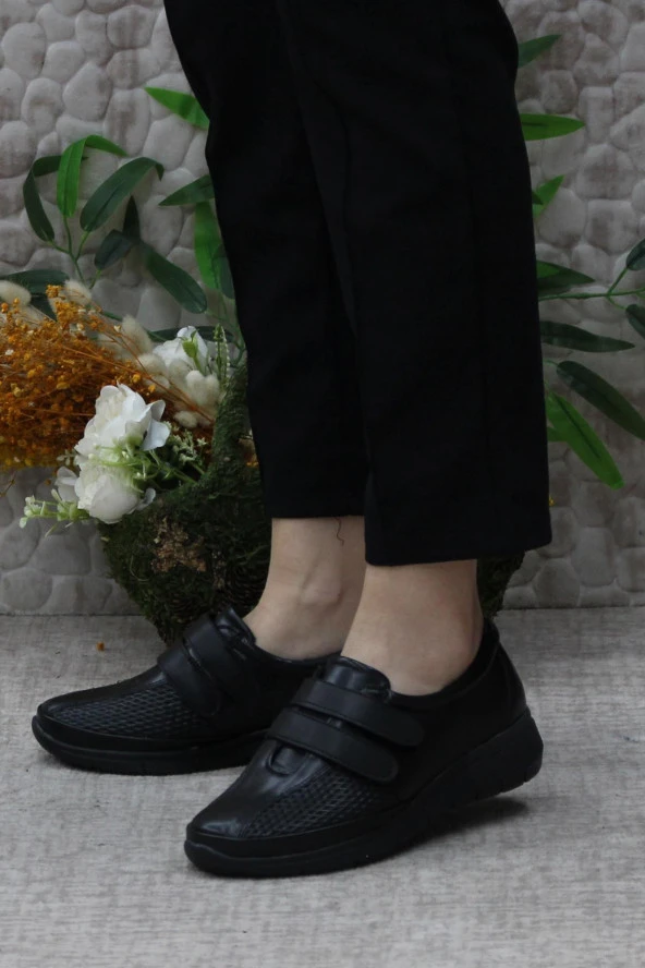 Fort Gnd 42213 Siyah Cırtlı Hafif Rahat Esnek Taban Kadın Günlük Ayakkabı - 3