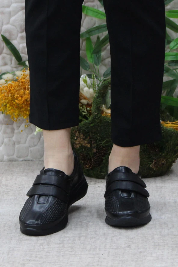 Fort Gnd 42213 Siyah Cırtlı Hafif Rahat Esnek Taban Kadın Günlük Ayakkabı - 4