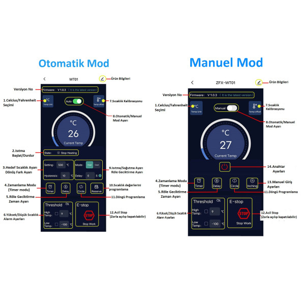 Yate10 Smart Wifi 220V 1000C 10A Termostat - 3