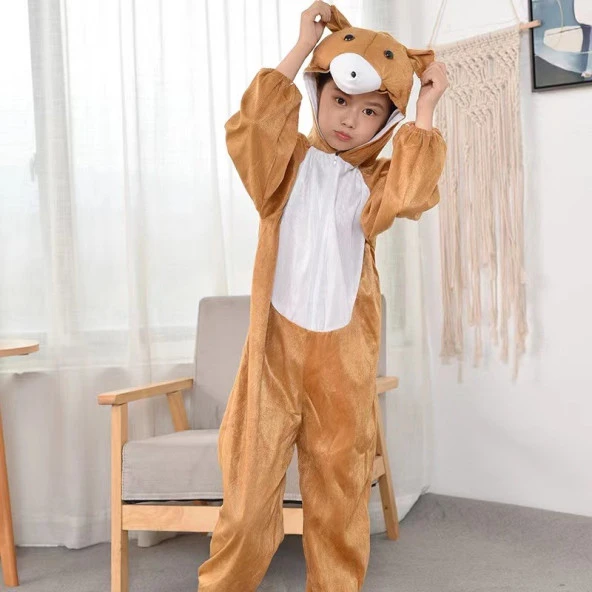Çocuk Ayı Kostümü - Maymun Kostümü 2-3 Yaş 80 cm (4453)