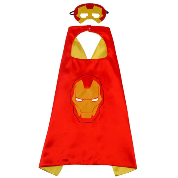 Demir Adam İron Man Avengers Pelerin + Maske Kostüm Seti 70x70 cm (4453)