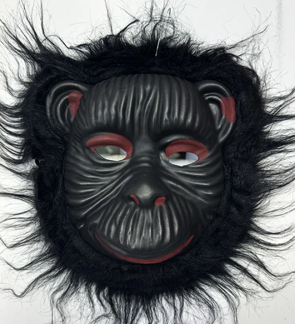 Orangutan Maskesi - Maymun Maskesi - Goril Maskesi Yetişkin Çocuk Uyumlu Siyah Renk Model 4 (4453)