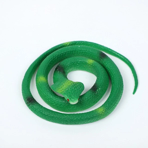 Koyu Yeşil Renk Gerçekçi Kobra Model Silikon Yumuşak Yılan 80 cm (4453)