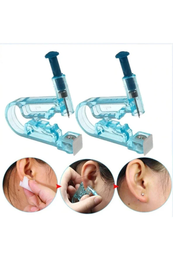 Tek Kullanımlık Kulak Delme Aparatı Piercing Küpe Tabancası Hijyenik Kulak Delme Kiti (4453)