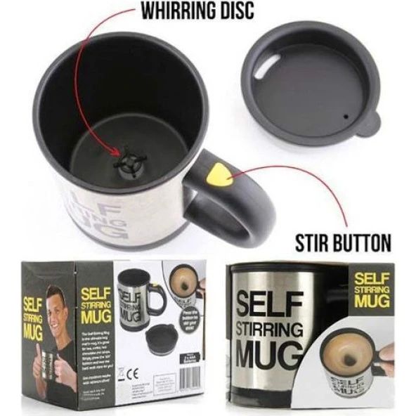 Karıştırıcı Özellikli Mikser Kupa Bardak Self Stirring Mug (4453) - 2