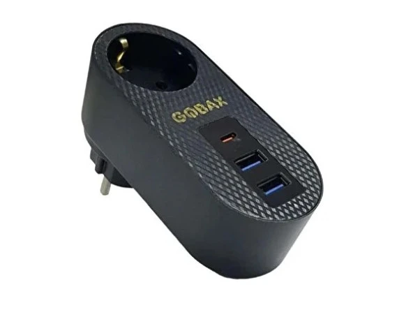 Termal Akım Korumalı Akıllı Priz 2xUSB 1xType-C Li, Çocuk Korumalı, Led Işıklı, Yüksek Isıya Dayanıklı (4453)