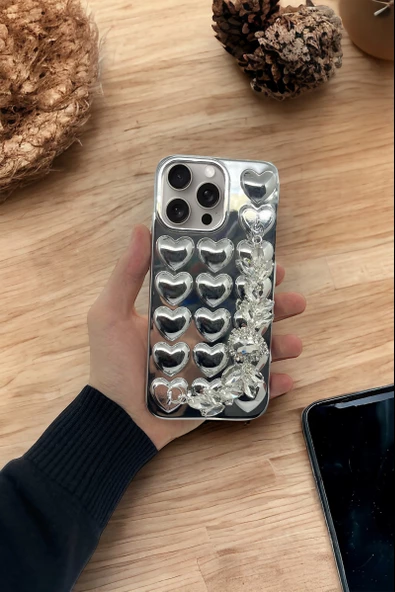 Askılı Silver Case iPhone 14 Pro Max