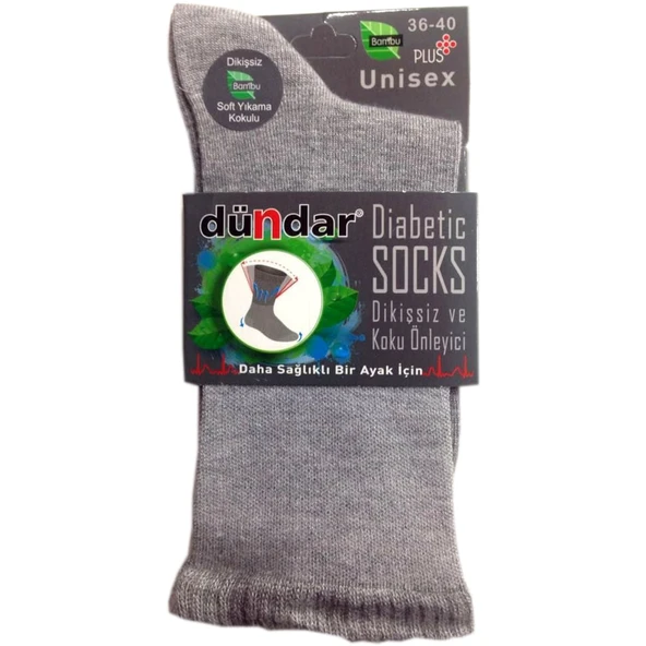 6'lı Dündar Bambu Unisex Bayan Diyabetik Şeker Çorap - 2