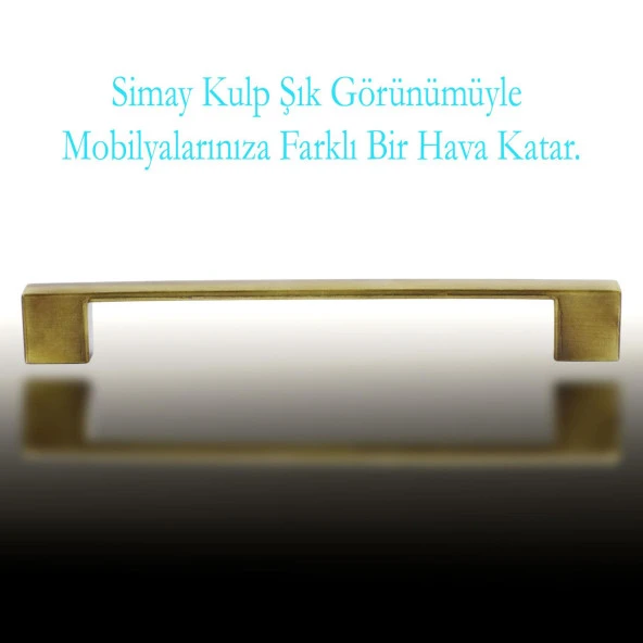 Mobilya Mutfak Dolabı Çekmece Dolap Kapak Kulpu Kulbu Antik Sarı 160 mm Metal Düz Kulp - Resim 3
