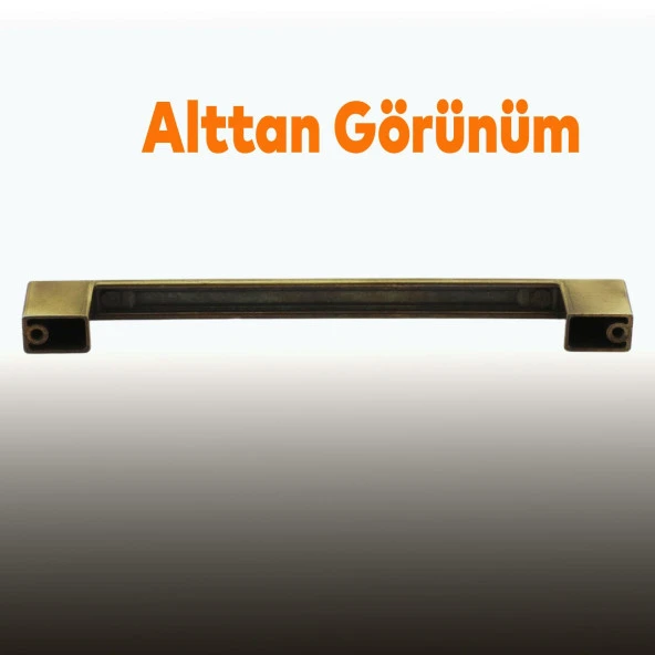 Mobilya Mutfak Dolabı Çekmece Dolap Kapak Kulpu Kulbu Antik Sarı 160 mm Metal Düz Kulp - Resim 4