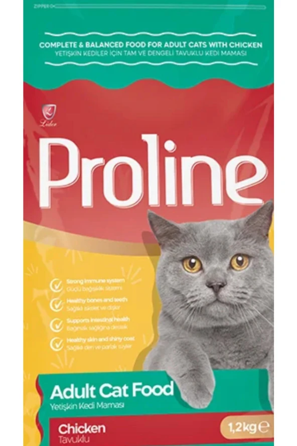 Proline Tavuklu Yetişkin Kuru Kedi Maması 1,2 Kg X 5 Adet