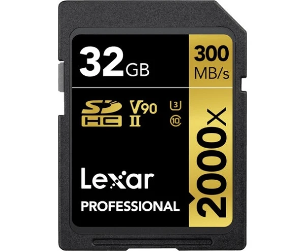 Lexar 32Gb 300Mb/s 2000x V90 U3 UHS-II SDHC 4K Hafıza Kartı