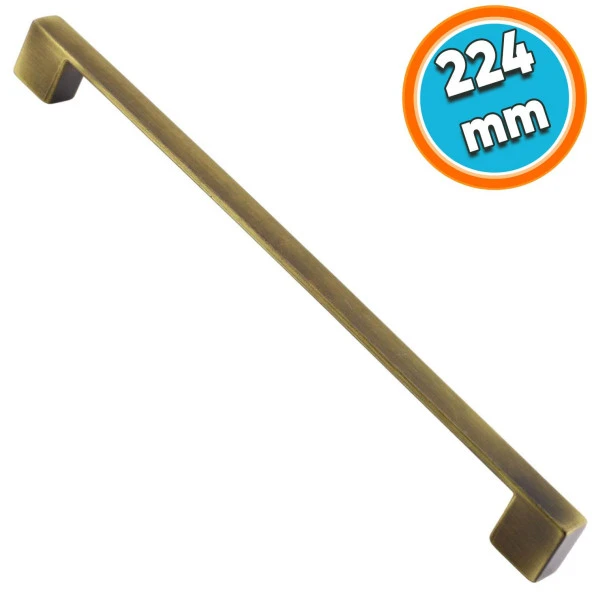 Mobilya Mutfak Dolabı Çekmece Düz Dolap Kapak Kulpu Kulbu Antik Sarı 224 mm Metal Kulp ürün görseli