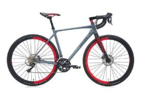 Carraro Gravel Go Claris 28 Jant 16 Vites Mekanik Fren Bisiklet Mat Antrasit-Siyah-Kırmızı 50 Cm