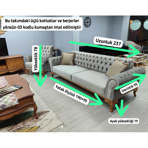 İstanbul Chester Koltuk Takımı (Roza Model) - 9