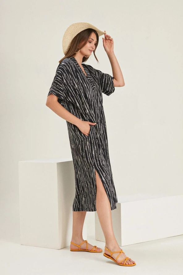 ALEXANDERGARDI V Yaka Cepli Salaş Elbise (b22-288b) - 4