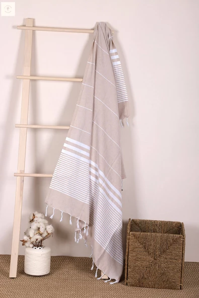 Çizgili %100 Pamuk Soft Peştemal Banyo Plaj Havlusu 100x180 Cm - 5