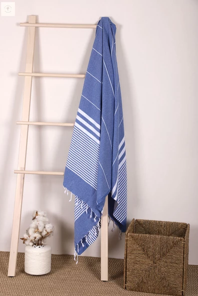 Çizgili %100 Pamuk Soft Peştemal Banyo Plaj Havlusu 100x180 Cm - 3