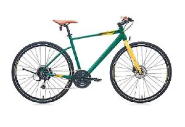 Carraro Sportive 328 28 Jant 27 Vites Hidrolik Disk Fren Sehir Bisikleti Mat Koyu Yeşil-Sarı-Kahverengi 56 Cm
