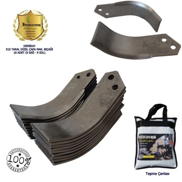 Demiray Taral 51 S Çapa Makinası Bıçağı - 16 Adet (8 Sağ - 8 Sol) ürün görseli 1
