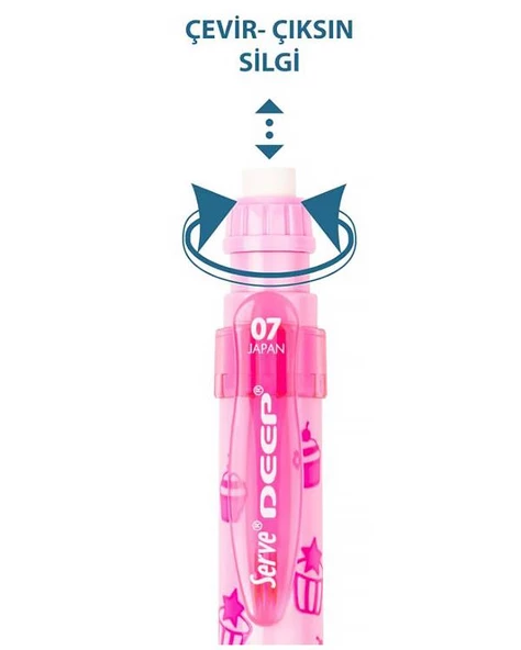 Serve Deep Versatil Kalem Pembe 0.7 Tatlı Serisi - 3