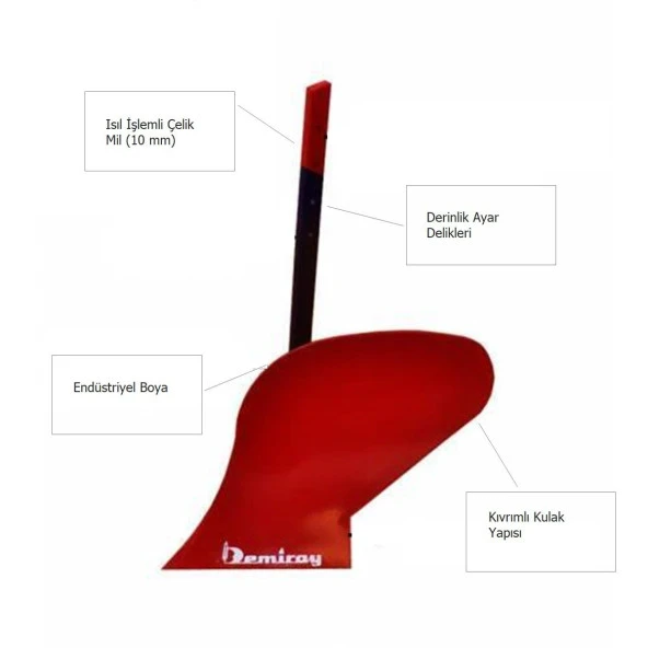 Demiray Dizel Çapa Makinalarına Uyumlu Tekli Pulluk - Çelik Milli Tekli Pulluk ürün görseli 1